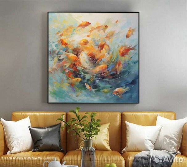 Картина маслом на холсте Рыбы