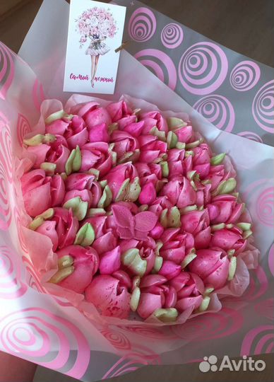 Тюльпаны из зефира, зефирные тюльпаны