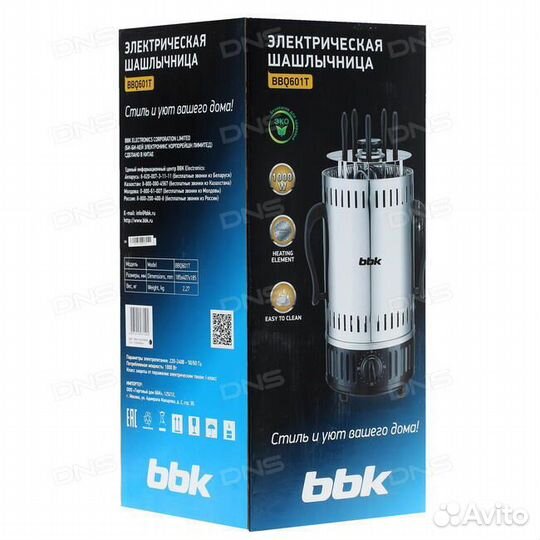 Электрошашлычница BBK BBQ601T