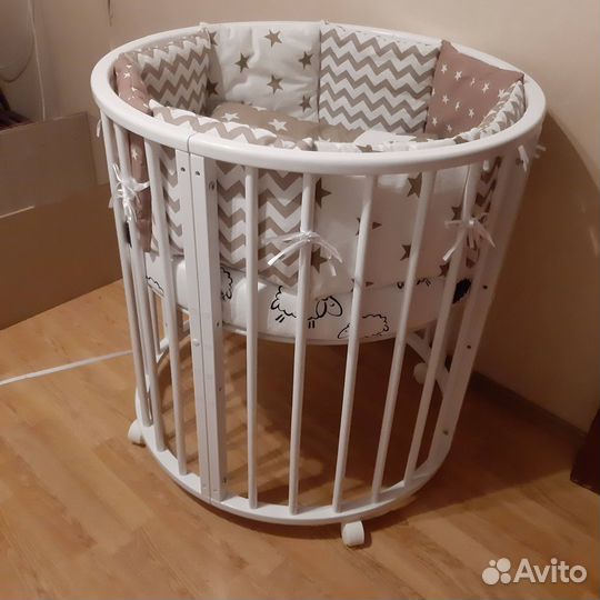 Детская кроватка трансформер 7в1 с матрасом