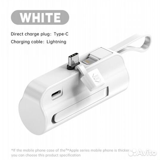 Компактный повер банк 5000 мАч Type-C для Android