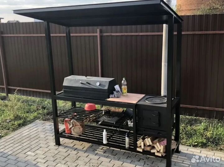 Мангал с печкой