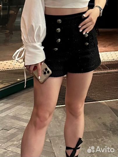 Шорты женские твидовые