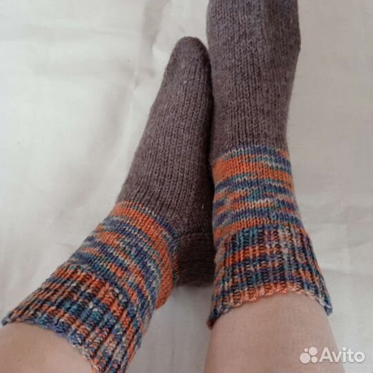 Носки ручной вязки шерстяные