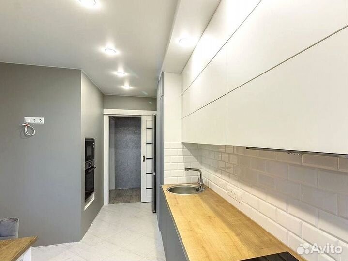 Прямая кухня с мдф фасадами