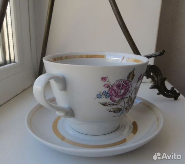 Чайная пара, чашка, бокал, блюдце.450 мл 3шт