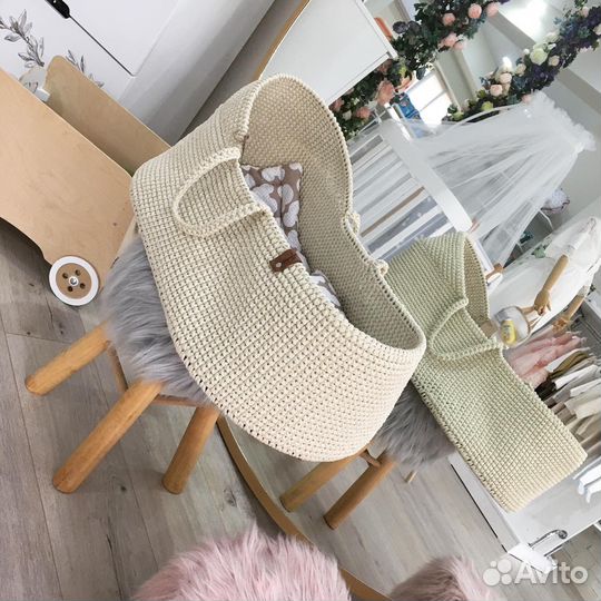 Люлька переноска вязаная корзина для выписки