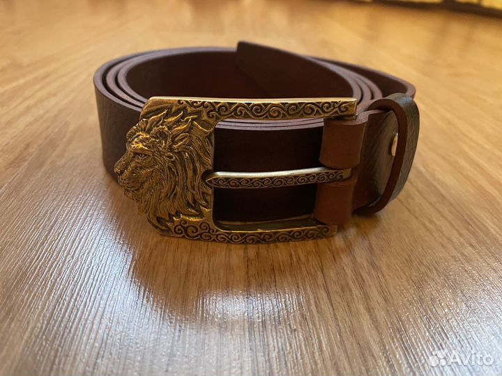 Ремень с литой латунной пряжкой 