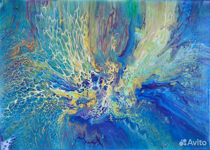 Картина для интерьера абстракция Флюид арт