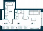 Квартира-студия, 26,4 м², 24/25 эт.