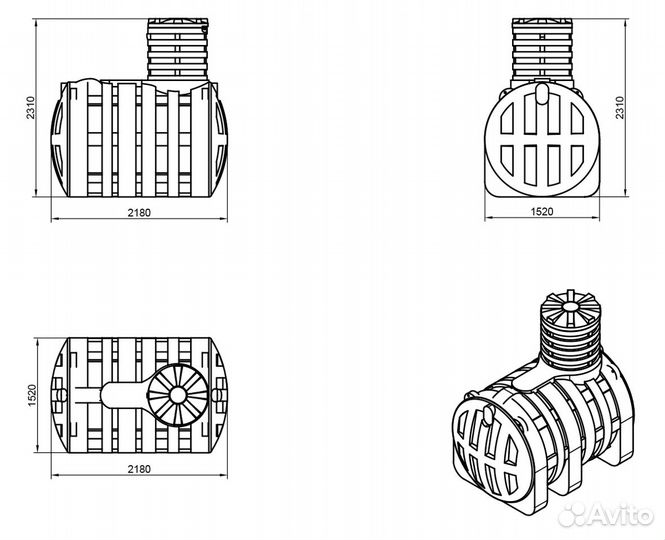 Емкость для питьевой воды подземная 4000л