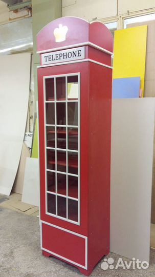 Красная Телефонная Будка Шкаф в детскую London-15