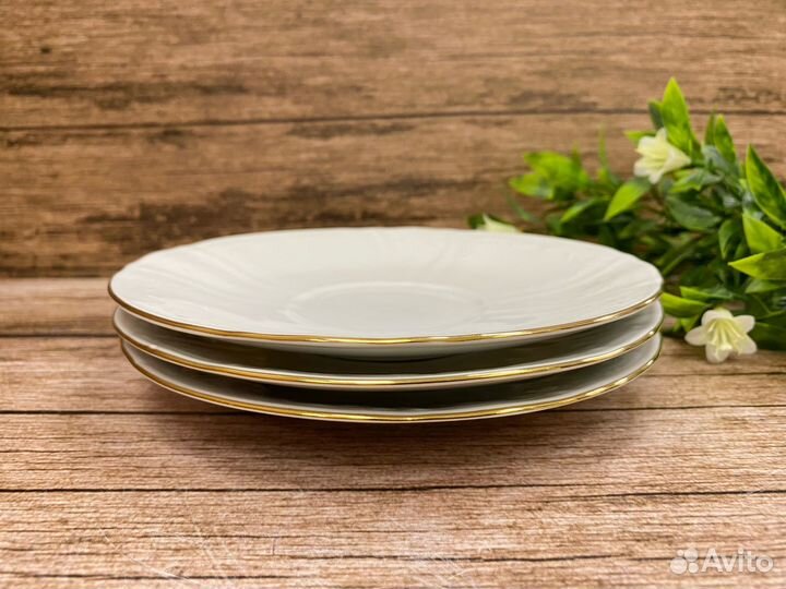 Блюдце 17,5 см Отводка золото Бернадотте Чехия