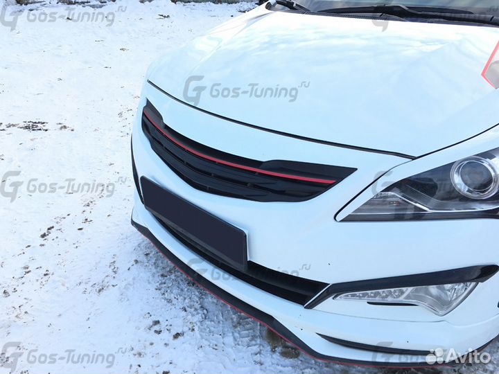 Решетка радиатора Sport на Hyundai Solaris