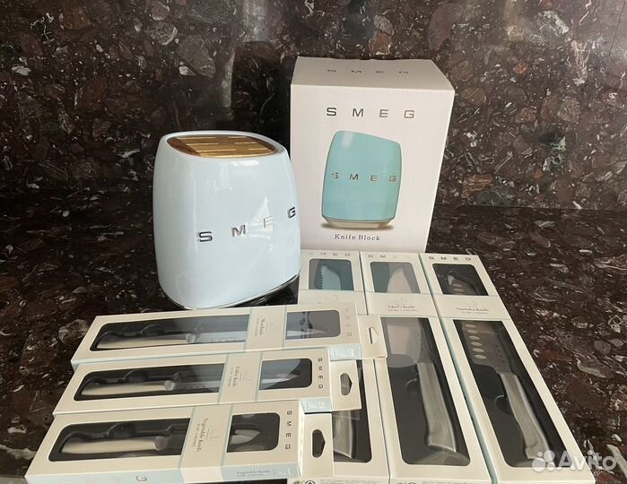 Ножи Smeg Набор ножей Смег с подставкой