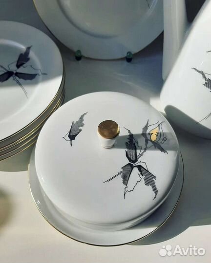Предметы из сервиза Черная Роза ГДР Винтаж