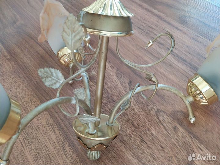 Люстра потолочная 3-х рожковая под бронзу