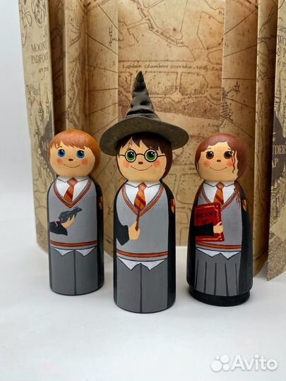 Деревянные куклы ручной работы Гарри Поттер