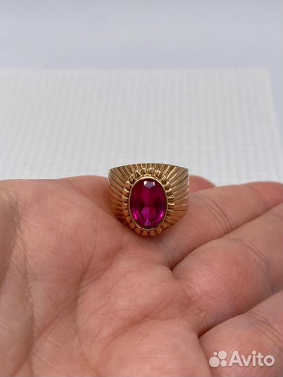 Золотое кольцо с корундом 583 пр. СССР