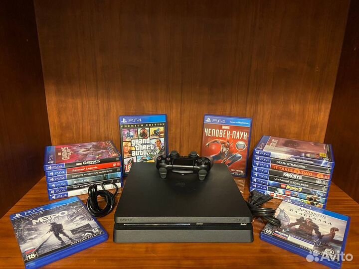 Sony playstation 4 slim + диск