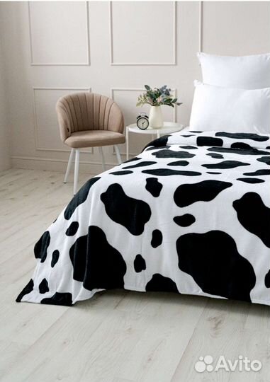 Новый плед покрывало 150х200 принт корова, яичница