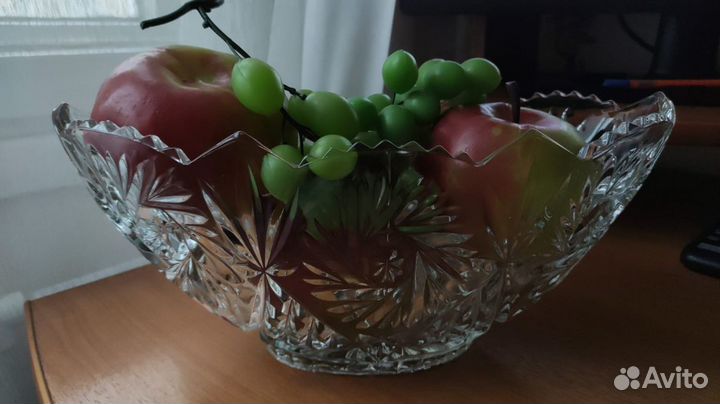 Хрустальная ваза для фруктов Чехия