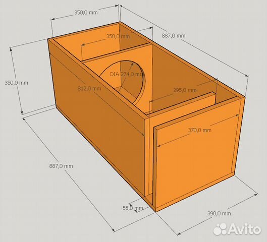 Чертеж короба под сабвуфер