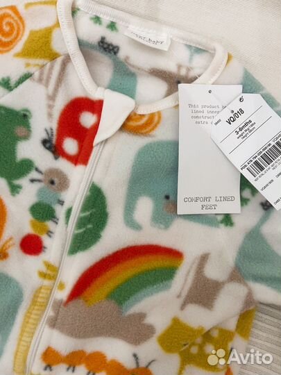 Слип комбинезон флис Next 68 новый