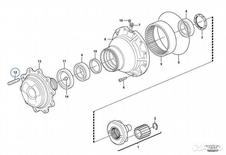 11716612 (VOE11716612) Шпилька колеса экскаватор