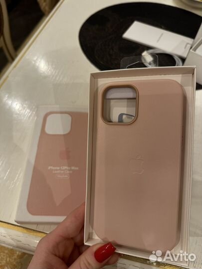 iPhone 12 pro max Leather Case MagSafe pink
