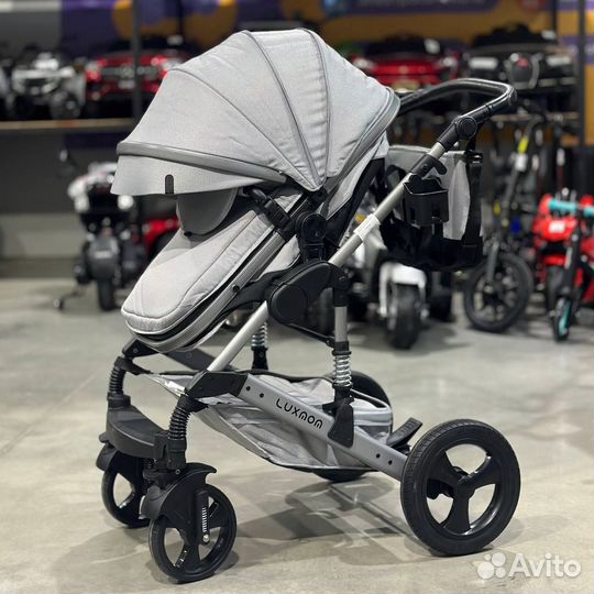 Коляска Luxmom 558 2в1 новая серый