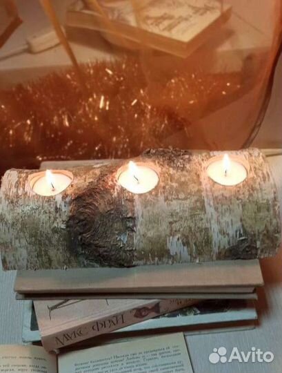 Подсвечник дерево декор