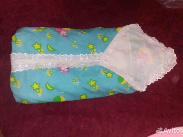 Подушка детская+конверт тёплый на змейке
