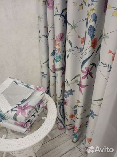 Шторы (2шт) блэкаут новые Прованс Фиолет