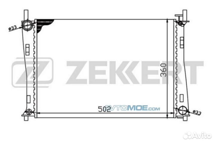 Радиатор охл. дв. Ford Fiesta V 01- Fusion 02- Maz