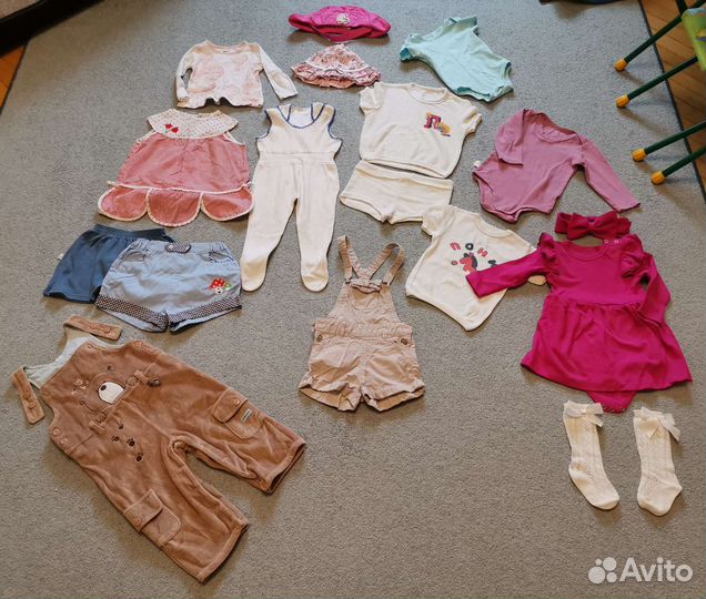 Большой пакет вещей на девочку 68-80