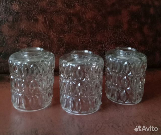 Плафоны стеклянные. 3 штуки. СССР