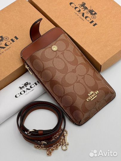 Сумка для телефона Coach новая *Люкс