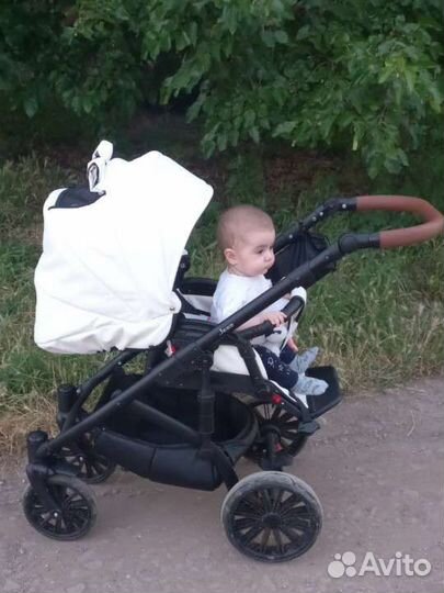 Коляска 2 в 1 MaEma (эко кожа)