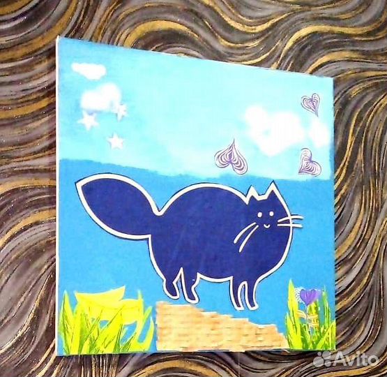 Панно из лоскутов тканей