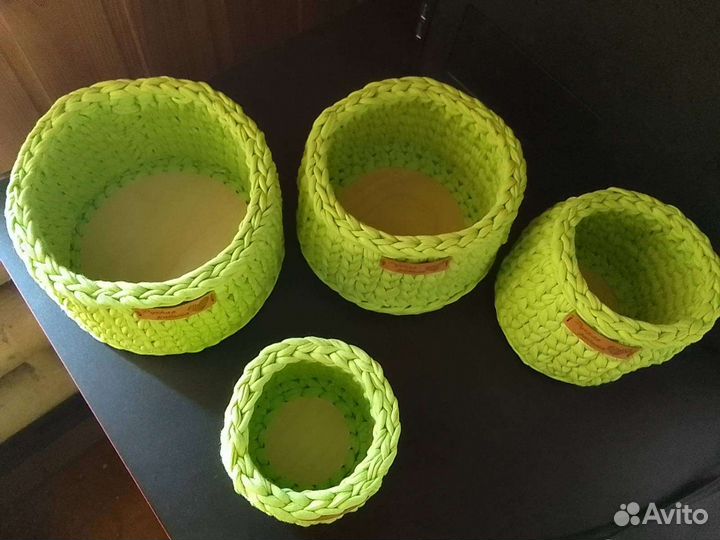 Корзины из трикотажной пряжи