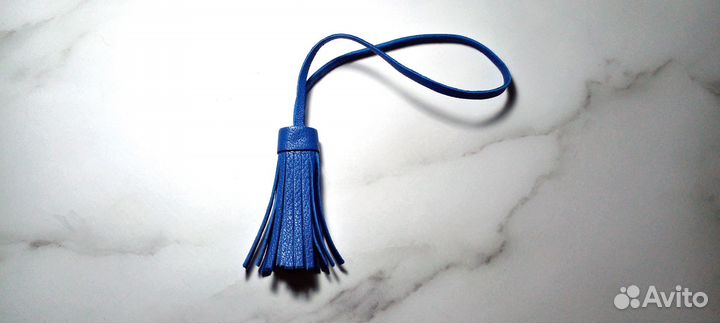 Кожаная кисточка для сумки, рюкзака, Новая Лазурь