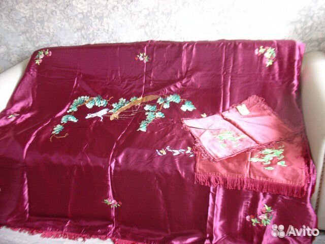 Винтажное вьетнамское покрывало с драконами