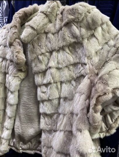 Шуба авто леди норковая пудровая