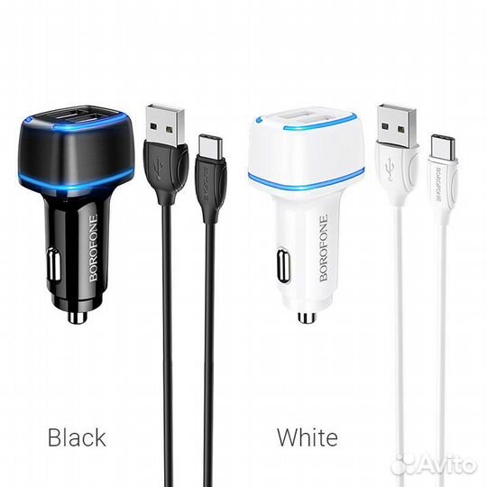 Автомобильное зарядное устройство borofone BZ14 Ma
