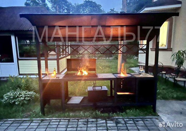 Мангал с крышей, мангалы в стиле лофт