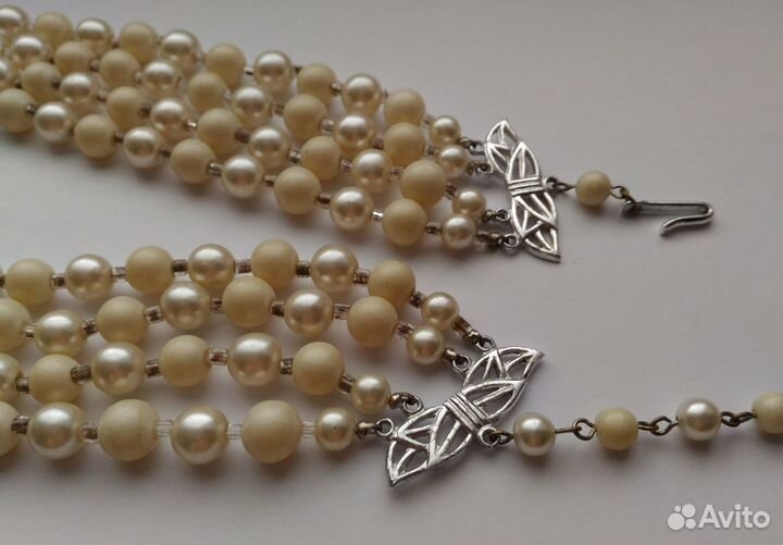 Винтаж: Бусы 4-рядные. japan. 60-е годы