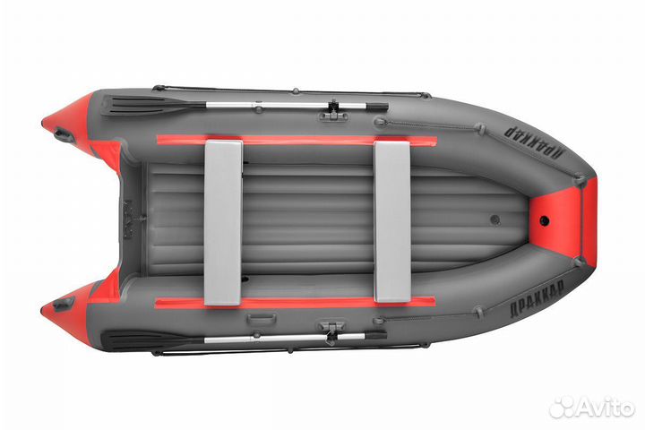 Лодка драккар 3600 нднд hant-PRO красно-серая