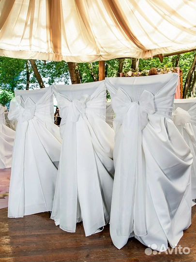 Бант белый на стул