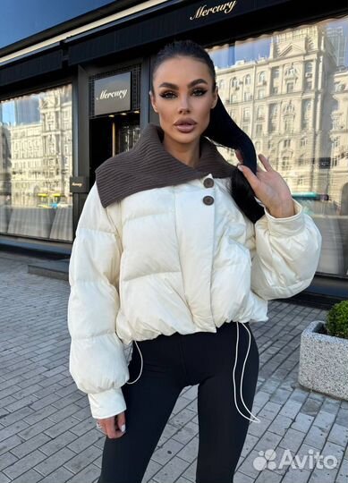 Куртка с вязанным воротником